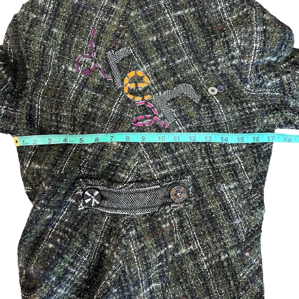 Desigual • Wool Blend Tweed ‘Dream’ Embroidered Button-Up Jacket Size 38/S - Picture 12 of 14
